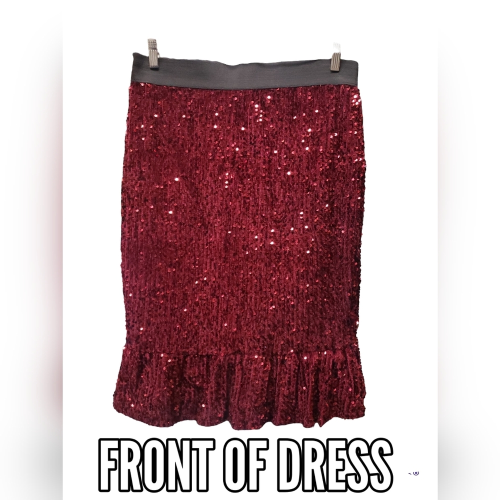 Sequin skirt, BURGANDY . Size XXL but it fits like an XL. NWOT